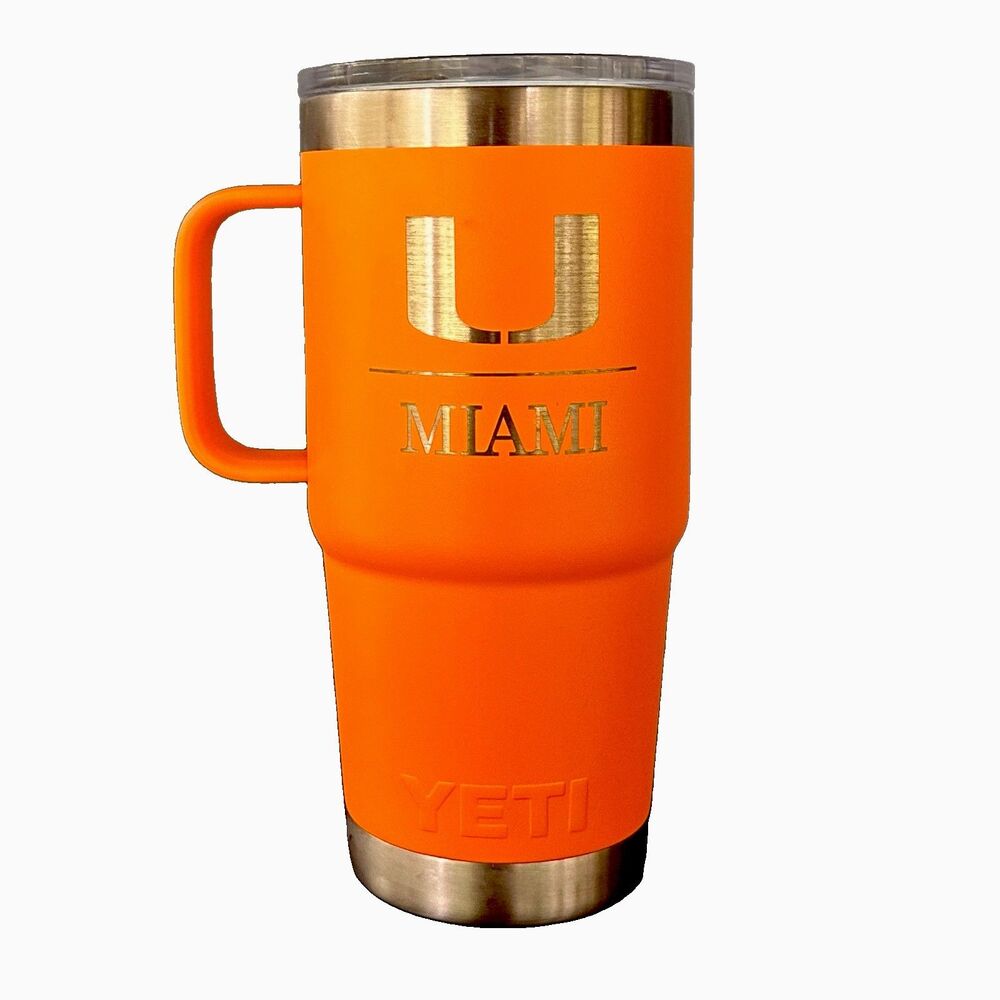 YETI Rambler 26 oz King Crab Orange University of Miami Insulated Tumbler Cup